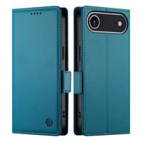 Lunso iPhone 17 Air hoesje - PU leren Bookcase met ruimte voor pasjes - Blauw - thumbnail
