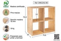 Planken Astigarraga 2x2 Dinamic Pijnboom (70,8 x 70,8 x 33 cm) - thumbnail