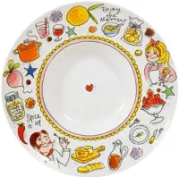 Blond Amsterdam pastabord aardewerk even bijkletsen 23x4.3cm multi - thumbnail