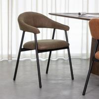 LABEL51 Eetkamerstoel Amaze - Moss - Micro Suede - Zwart Metalen Frame - thumbnail