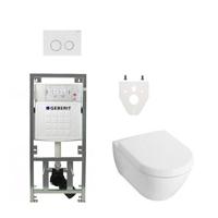 Villeroy Boch Subway 2.0 DirectFlush Toiletset - geberit reservoir - softclose - bedieningsplaat sigma20 - wit 0701131/0124060/ga26028/sw53743/ - thumbnail