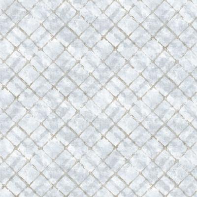 Homestyle Behang Tiles blauw en taupe