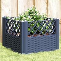 VidaXL Plantenbak met pinnen 43,5x43,5x43,5 cm polypropeen blauwgrijs - thumbnail