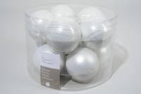 10 kerstballen winterwit emaille 60 mm KSD - Ksd - thumbnail
