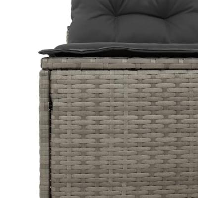 Tuinbanken 2 st zonder armleuning met kussens poly rattan grijs - thumbnail