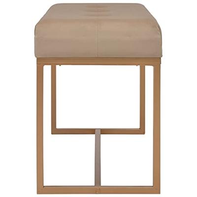 VidaXL Bankje 80 cm fluweel beige VidaXL Bankje 80 cm fluweel beige