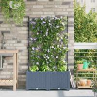 Tuin Bloempot 2 pcs Licht Grijs 80 x 40 x 143 cm Staal - thumbnail
