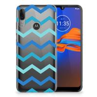 Motorola Moto E6 Plus | TPU bumper | Zigzag Blauw - thumbnail