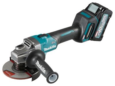 Makita GA008GM201 40 V Max Haakse slijper 125 mm 4,0 Ah accu (2 st), lader, Mbox Makita GA008GM201 40 V Max Haakse slijper 125 mm 4,0 Ah accu (2 st), lader, Mbox
