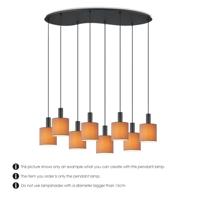 Metaal kroonluchter - Industrie hanglamp - Zwart - Met 8 pcs lampvoeten - Ontworpen voor Eetkamer en Slaapkamer - 100 x 34.4 x 117.5cm - set met E27 Lamphouder - voor Lampenkap met Doorsnede max 15cm - Gloeilamp Niet Inbegrepen - thumbnail