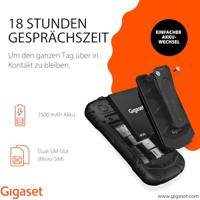 Gigaset GLX8 Active robuuste 4G-outdoor mobiele telefoon met walkietalkiefunctie stof- en waterdicht IP68 beschermingsklasse dual sim zonder abonnement 2,4 inch lcd-display, zwart/petrol - thumbnail
