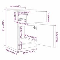 LED Bedside Kast 2 pcs artisanaal eikenkleurig 38 x 34 x 61 cm - thumbnail