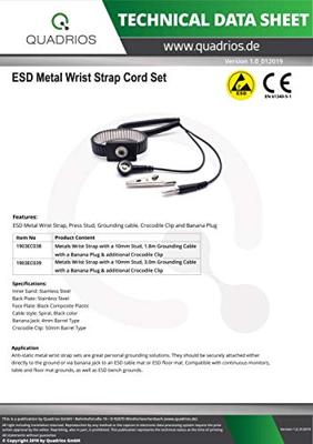 Quadrios ESD-armband Zwart Drukknop 10 mm