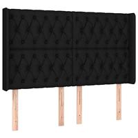 Hoofdbord LED 147x16x118/128 cm stof zwart - thumbnail