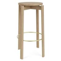 Audo Copenhagen Passage barkruk H75 naturel eiken|messing - thumbnail