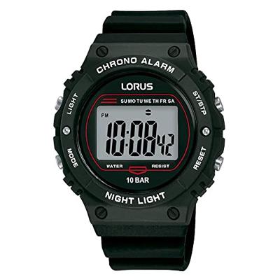 Lorus R2313PX9 Horloge Digitaal siliconen zwart 40 mm