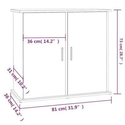 Aquariumstandaard 81x36x73 cm bewerkt hout bruin eikenkleur - thumbnail