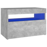 Nachtkastje met LED-verlichting 60x35x40 cm betongrijs - thumbnail