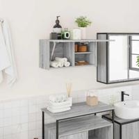 Badkamerwandkast 60x25x30 cm bewerkt hout grijs sonoma eiken - thumbnail
