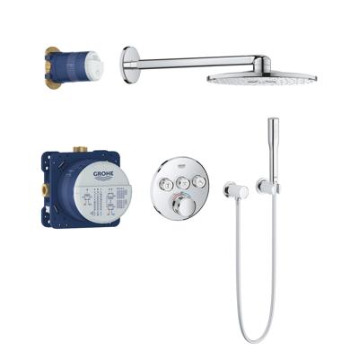 Grohe Grohtherm SmartControl doucheset rond met SmartBox hoofddouche, handdouche chroom en thermostaatkraan