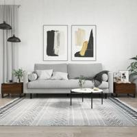 Salontafels 2 st 50x46x35 cm bewerkt hout bruin eikenkleur - thumbnail