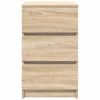 Nachtkastje met 3 lades 39x35x65 cm sonoma eikenkleurig - thumbnail