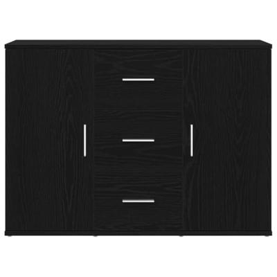 Dressoir 91x29,5x65 cm spaanplaat zwart eikenkleurig