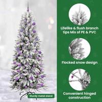 VidaXL Kunstkerstboom wit 210 cm pvc en plastic en staal en pe - thumbnail