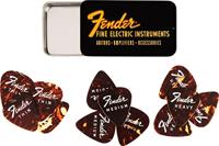 Fender® »FINE ELECTRIC PICK TIN« plectrums in verzameldoos - 12 stuks - celluloid - 351 vorm - 3 diktes - tortoise shell - thumbnail