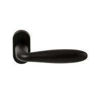 Hardbrass Deurkruk Istanbul op ovaal rozet - zwart - thumbnail