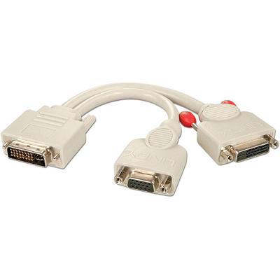 LINDY 41048 DVI-DVI-D-vrouwelijk met VGA-vrouwelijke splitterkabel grijs