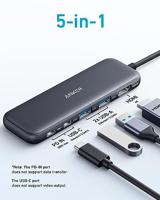 Anker USB C-hub, 332 USB-C-hub (5-in-1) met 4K HDMI-scherm, 5 Gbps datapoort en 2 USB-A-poorten voor MacBook Pro, Air, Dell XPS, Lenovo Thinkpad, HP laptops Meer - thumbnail