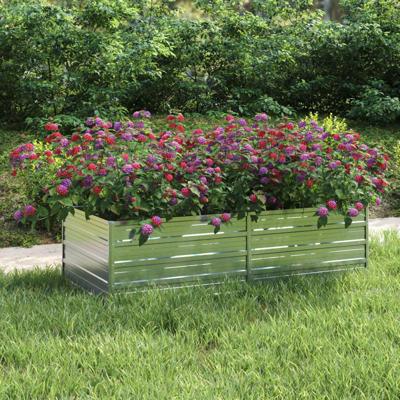VidaXL Plantenbak verhoogd 160x80x45 cm gegalvaniseerd staal zilver VidaXL Plantenbak verhoogd 160x80x45 cm gegalvaniseerd staal zilver