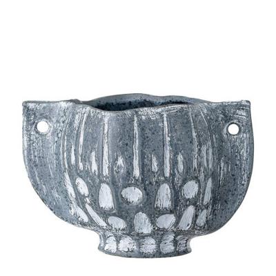 Bloomingville Bloempot Blauw Steen 17.5cm.H