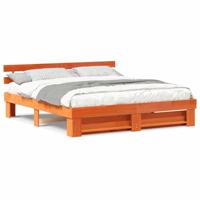 Bedframe met hoofdeinde Bruin Massief grenenhout - thumbnail