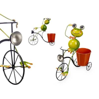Geel Rood Groen Metaal Fiets Kikker 31,5 x 32 x 17 cm