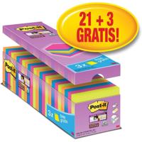 Post-it Plaknotitie 654SE24P 76 mm x 76 mm Neon-oranje, Neon-groen, Ultra-roze, Ultrablauw 2160 vellen - thumbnail
