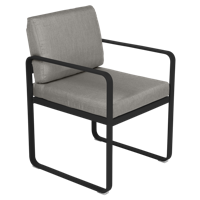 Fermob Bellevie dining armchair tuinstoel Liquorice - Grey taupe - thumbnail