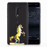 Nokia 5 Telefoonhoesje met Naam Horse Color - thumbnail