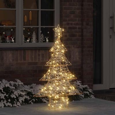 VidaXL Kerstboom met 120 led warmwit 120,5 cm pet
