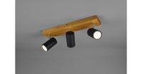 Trio 3-lichts opbouwspotMarley zwart op hout - 812400332 - thumbnail