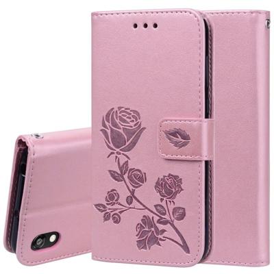 Rose reliëf horizontale Flip PU lederen case voor Huawei Honor 8S/Y5 (2019) met houder & kaartsleuven & portemonnee (Rose goud) Rose reliëf horizontale Flip PU lederen case voor Huawei Honor 8S/Y5 (2019) met houder & kaartsleuven & portemonnee (Rose goud)