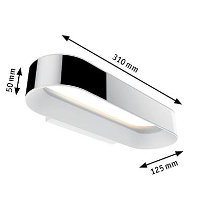 Paulmann Agena 70948 LED-wandlamp voor badkamer 20 W Warmwit Chroom, Wit (mat)