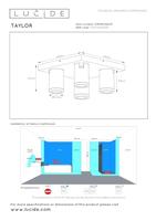 Lucide TAYLOR - Plafondspot Badkamer - LED Dim to warm - GU10 - 4x5W 2200K/3000K - IP44 - Wit - thumbnail