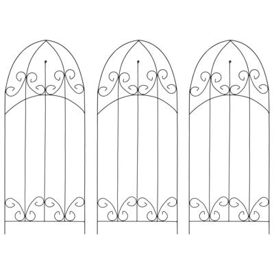 Plantenklimrekken 3 st 40x100 cm ijzer zwart Plantenklimrekken 3 st 40x100 cm ijzer zwart