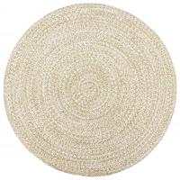 Vloerkleed handgemaakt 240 cm jute wit en bruin - thumbnail
