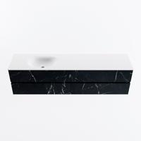 MONDIAZ VICA 190cm badmeubel onderkast Marquina 4 lades. Wastafel MOON links zonder kraangat, kleur Talc. - thumbnail