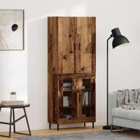 Hoge kast Oud hout 69,5 x 34 x 180 cm Bewerkt hout - thumbnail