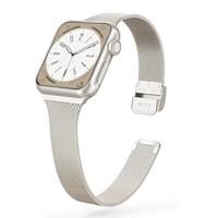 Milanese slim fit bandje - Starlight / Sterrenlicht - Geschikt voor Apple Watch 44mm / 45mm / 46mm / 49mm - thumbnail