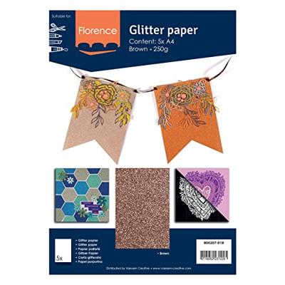 Florence • glitterpapier 250g a4 bruin 5x